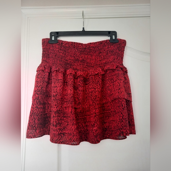 Michael Kors printed ruffle red skirt size: S - Picture 3 of 3